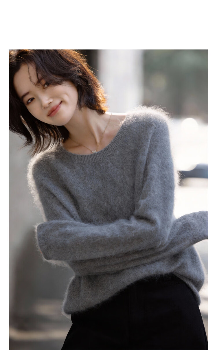 Demana [100% Cashmere] Winter Cloud Soft Warm Shoulder Raglan Loose Slim Cashmere Sweater for Women Premium Feel 14