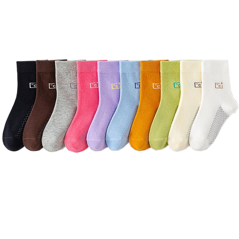 Mianwuqi Pure Cotton Children's Graphene Socks Mid-Calf Socks for Boys, Girls, and Students