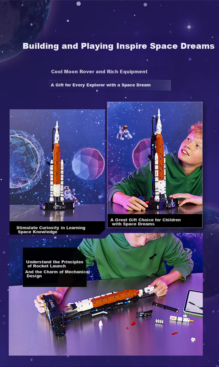 LEGO 42221 NASA Space Launch System Building Blocks Mechanical Set Children's Toy Birthday Gift Rocket Year of the Horse New Year Goods 8