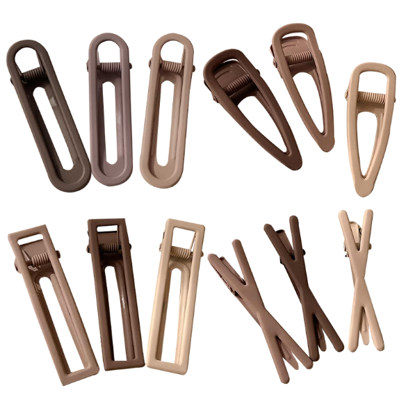 Chense Hair Clips for Women [12 Pieces], Straight Barrette, Side Clip, Back of Head Clip, Bangs Clip