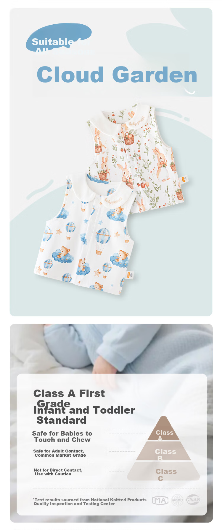 Babyprints Baby Cotton Baby Vest Unisex Toddler Belly Warmer Soft Cute Rabbit 73 2