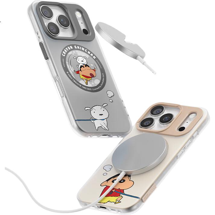 Чехол для iPhone 17 Pro ROCK Shin-Chan, ударопрочный, с защитой от отпечатков пальцев, магнитный, противоскользящий, силиконовый, прозрачный