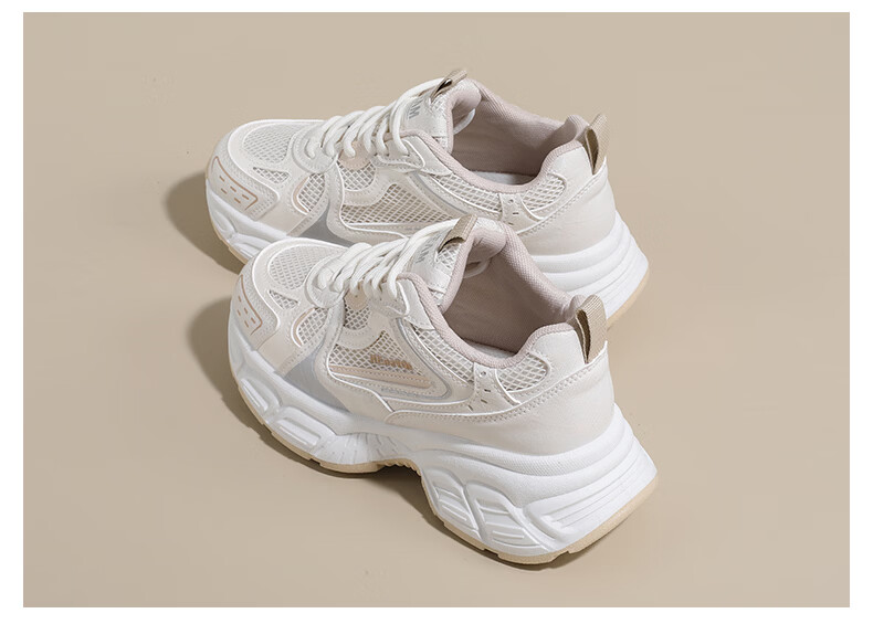 Cartelo Crocodile Thick Sole Dad Shoes Women's White Sneakers Spring Mesh Breathable Comfortable Sports Shoes 1675 Mika Size 37 11