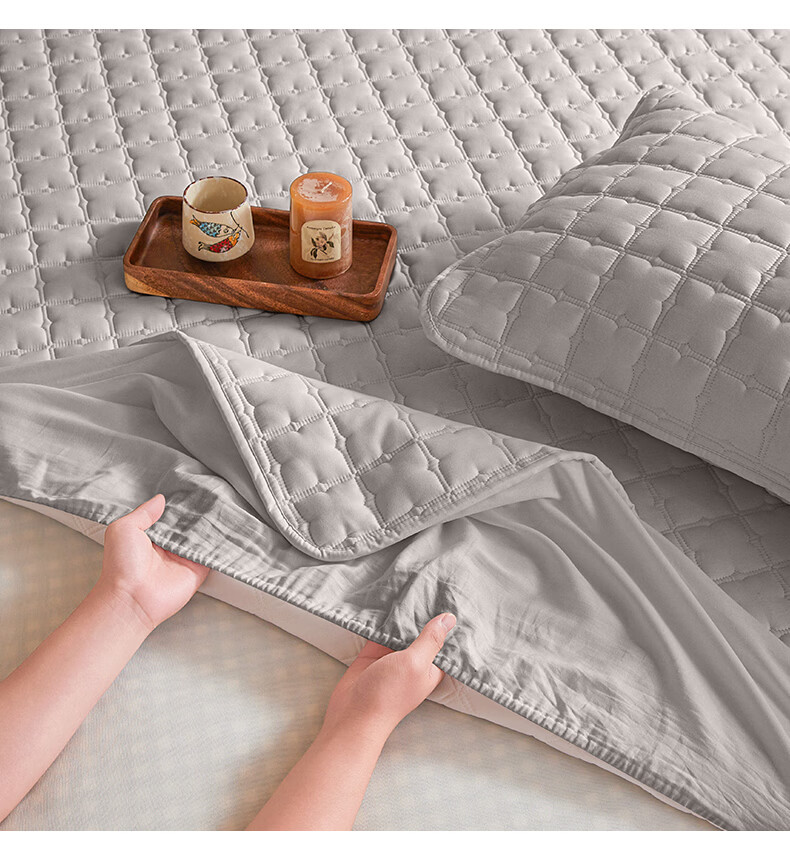 Grace Antibacterial Quilted Washable Thickened Fitted Sheet Mattress Protector Dark Gray 1.8m 8