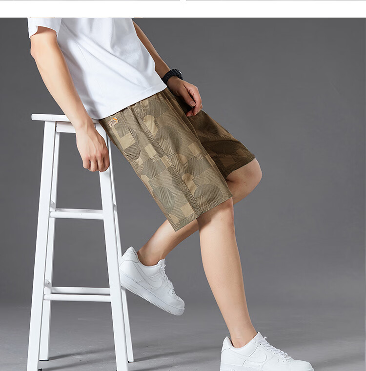 RED DRAGONFLY Men's Shorts, Fashionable And Simple, Pure Cotton, Solid Color, Comfortable, Breathable, Loose-Fitting, Versatile, Knee-Length Sports Shorts for Me 43