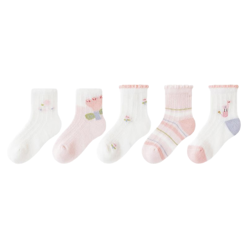 JOYNCLEON Kids Socks Girls Summer Thin Breathable Mesh Seamless Mid-Calf Baby Socks Jyf183118