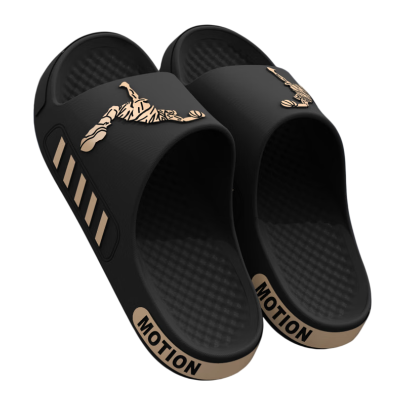 CXOCSI Men's Sports Slippers Shock Absorption Cushioned Home Outdoor Beach Extra Large Non-Slip Sandals Black Size 40-41