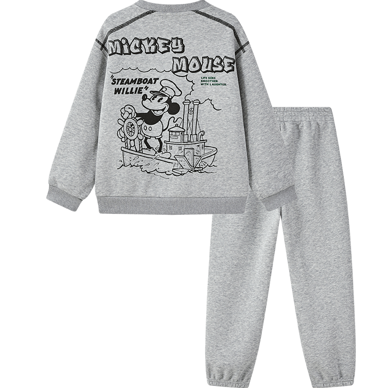 Disney Boys' Sweatshirt and Sports Set 2026 Spring New Loose Casual Two-Piece Outfit for Older Kids