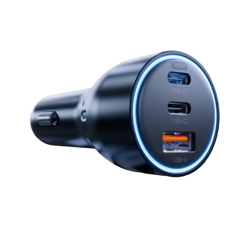 JD Jingzao 136W Super Fast Car Charger 3-in-1 Cigarette Lighter Adapter PD100W Compatible with Apple 17, Huawei, Xiaomi, Laptop, Tablet