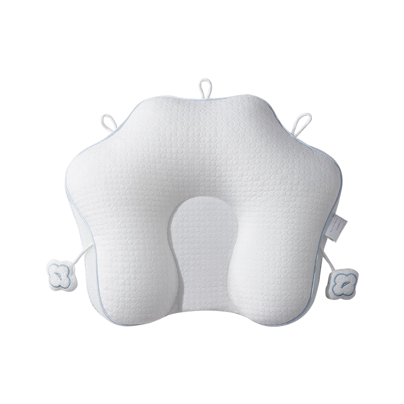 October Crystal Baby Shaping Pillow Newborn Head Correction Soft Tube Pillow Double-Sided (3 Months+ Suitable) Blue