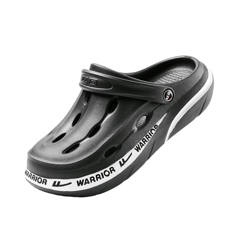 Warrior Men's Summer 2026 Hollow-out Thick-soled Closed-toe Sandals Black Size 41