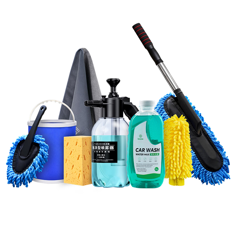 BIAZE Car Wash Mop Towel, Wax Cleaner Tool Kit, Car Cleaning Foam Spray Bottle, Suitable for Xiaomi Car Wash