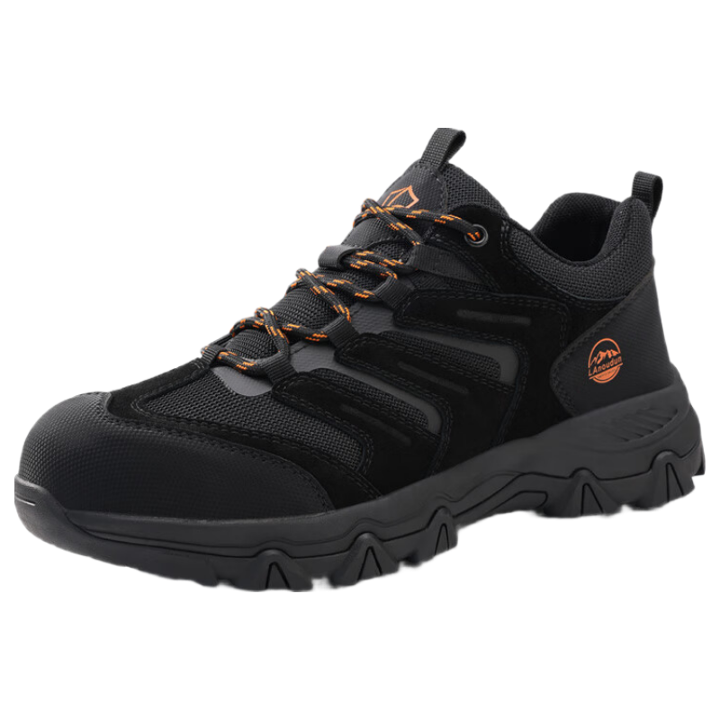 BlueOwl Shield Men's Summer Breathable Anti-Smash Steel Toe Anti-Puncture Slip-Resistant Soft Sole Safety Work Shoes D302BK 42