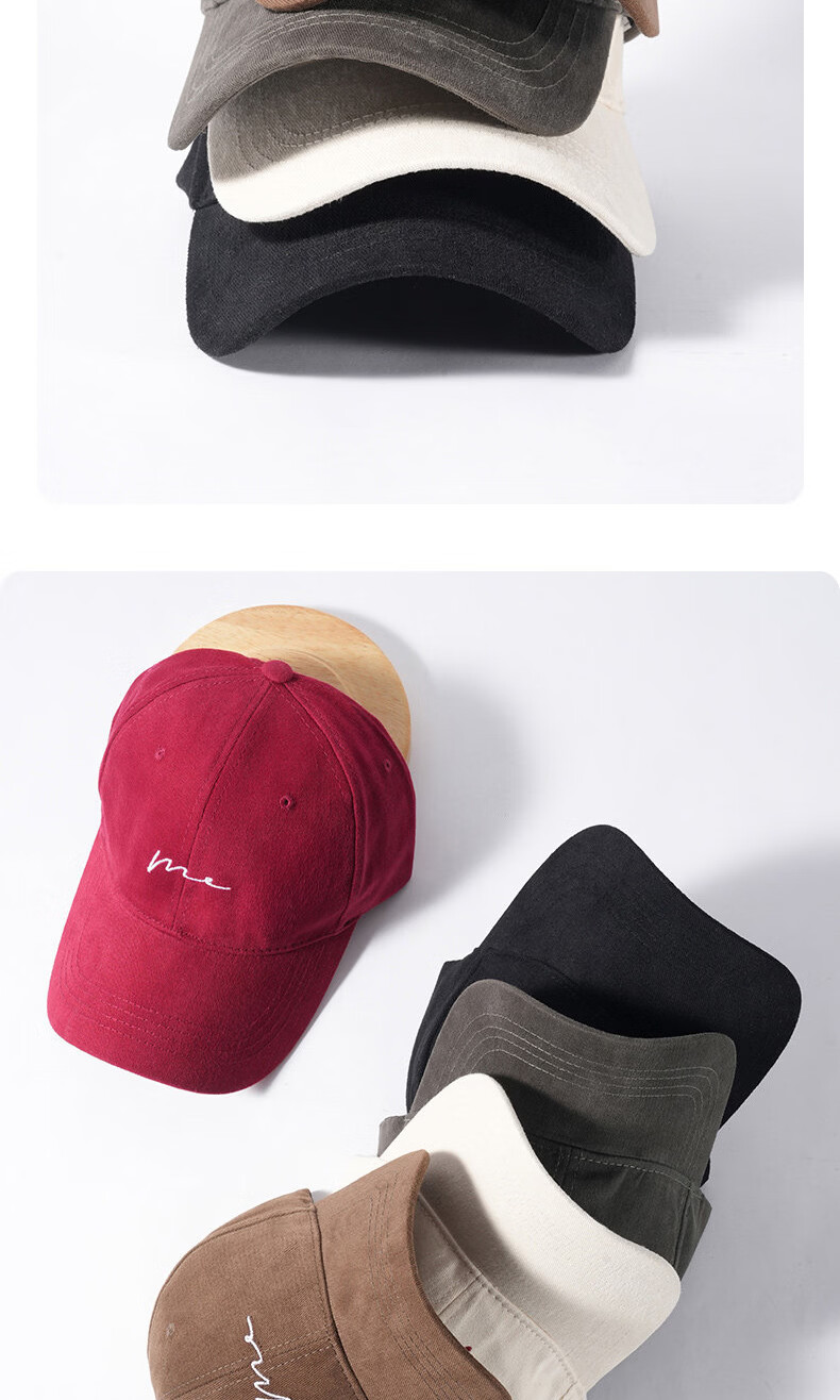 Ning'an Women's Spring Autumn Korean Style Deep Crown Large Head Circumference Baseball Cap Men's Wide Brim Sun Protection Soft Top Duckbill Cap 8