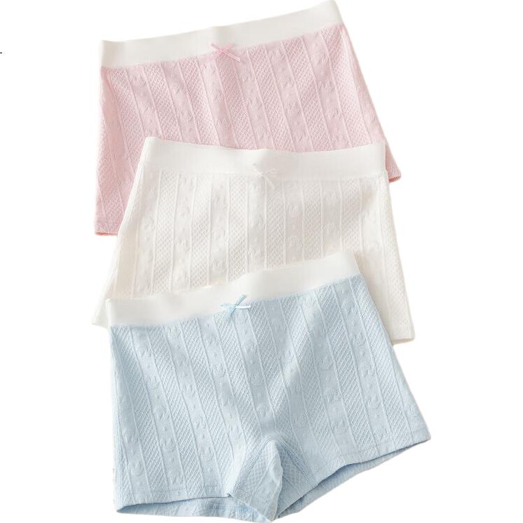 Mianqixiong Girls' Cotton Underwear Children's Pure Cotton Autumn Winter No Pinch Triangle Big Kids Full Cotton Boxer Briefs 3-Pack - A005-160
