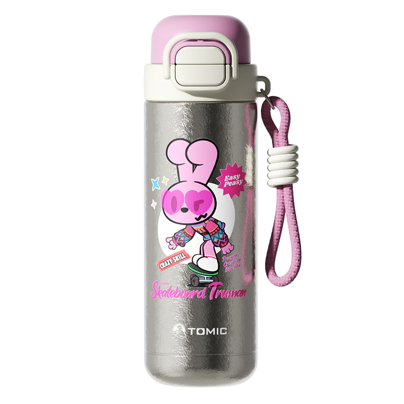 TOMIC Kids Insulated Double Drinking Water Bottle Student Essential School Straw Water Cup Birthday Gift for Boys and Girls