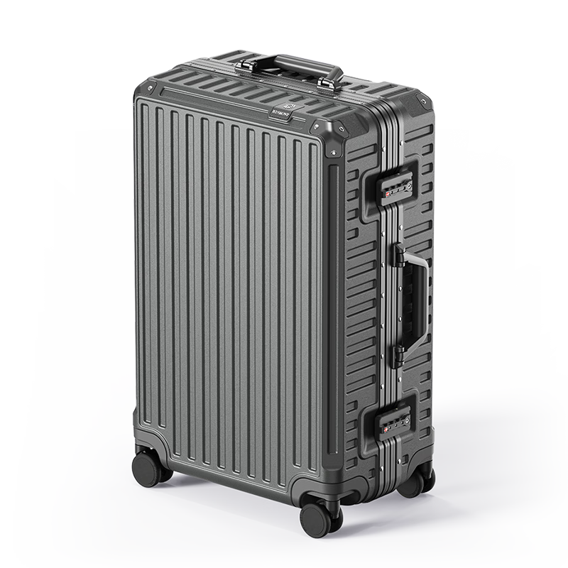 ROAMING Luggage Suitcase Large Capacity Travel Case for Men And Women with Aluminum Frame, Password Lock, Gunmetal Color, 26 Inches