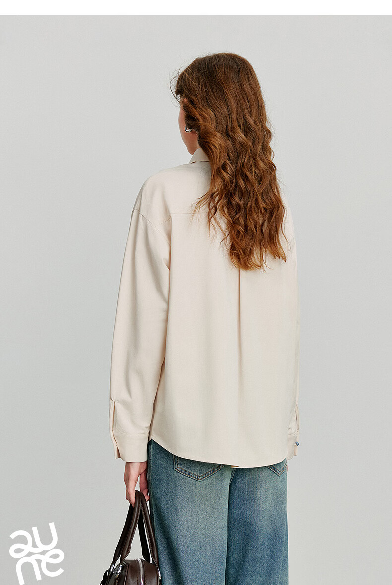 Chuyua Heart Embroidery Shirt Women 2025 Autumn New Simple Versatile Solid Color Pure Cotton Blouse White L 27
