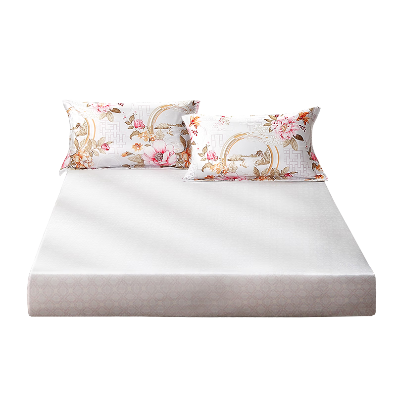 Fuanna Pure Cotton Fitted Sheet Single Piece 60s Long-Staple Cotton Washable Non-Slip Bed Sheet Full Cotton Mattress Protector 180×200cm