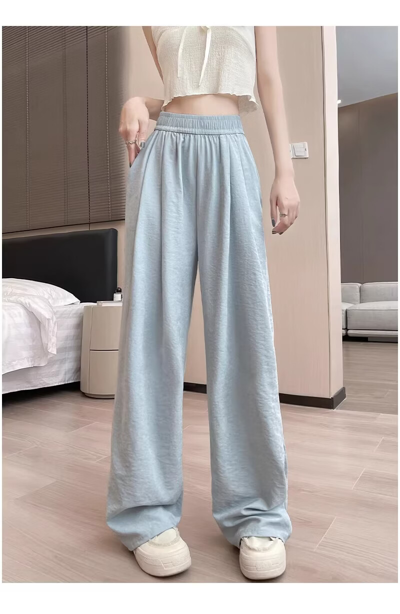 Xiang Yi Lover [JD Direct Purchase] Women's Casual Pants Summer Thin New Straight-leg Milk Fabric High Waist Draped Wide-leg Pants 10