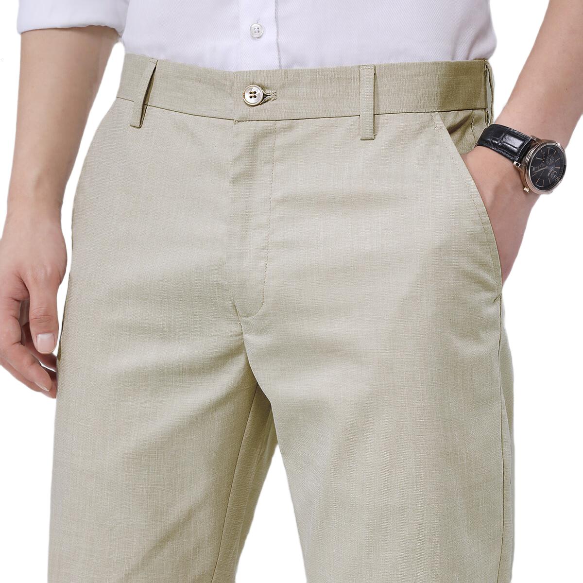 FIRS [Tencel Linen] Повседневные брюки для мужчин, деловые брюки прямого кроя, однотонные длинные брюки, подарок на День святого Валентина
