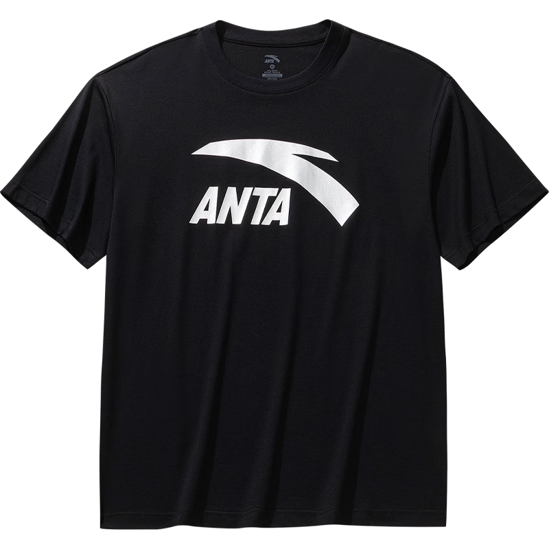 Anta Men's Short Sleeve T-Shirt Summer Logo Print Casual Loose Breathable Lightweight Sports Top