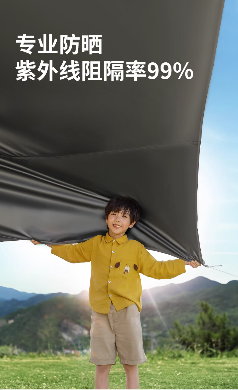 BeiJiLang Thickened Blackout Sunshade Canopy Outdoor Camping Windproof Rainproof Sun Shelter Picnic Tent Large Awning 3