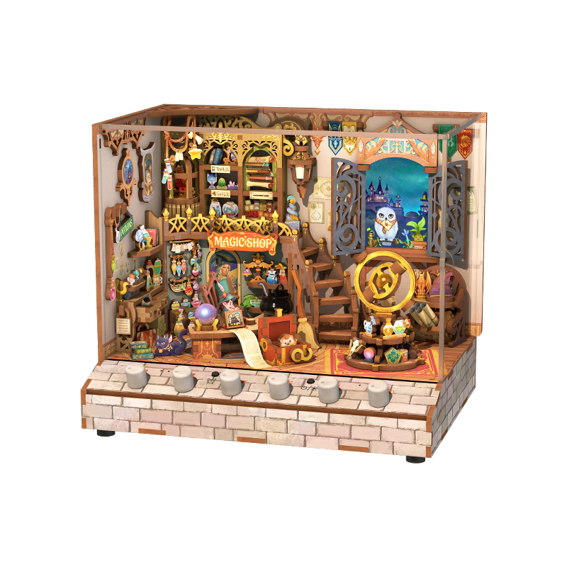 Tongqu Magic Store DIY Dollhouse Building Blocks Toy, Miniature Model, Adult Puzzle, 3D Assembly Decoration, Birthday Gift