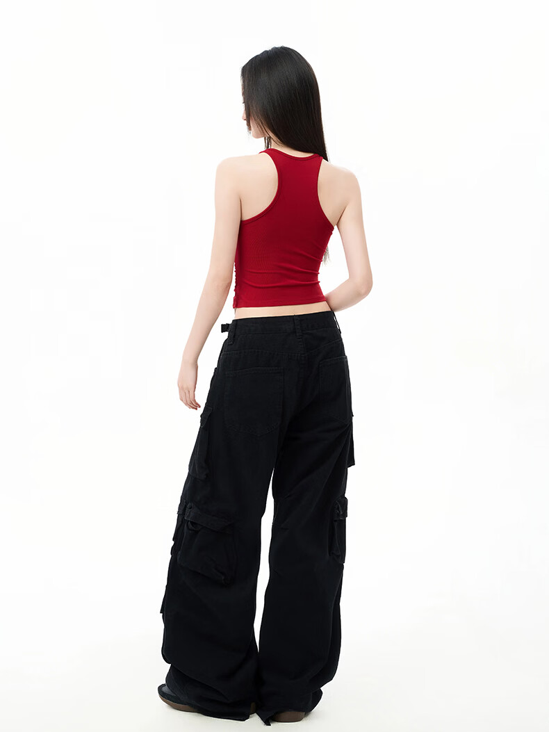 La Chapelle Red Racerback Tank Top with Built-in Padded Bra Summer Inner and Outer Wear Ancola Red S 25