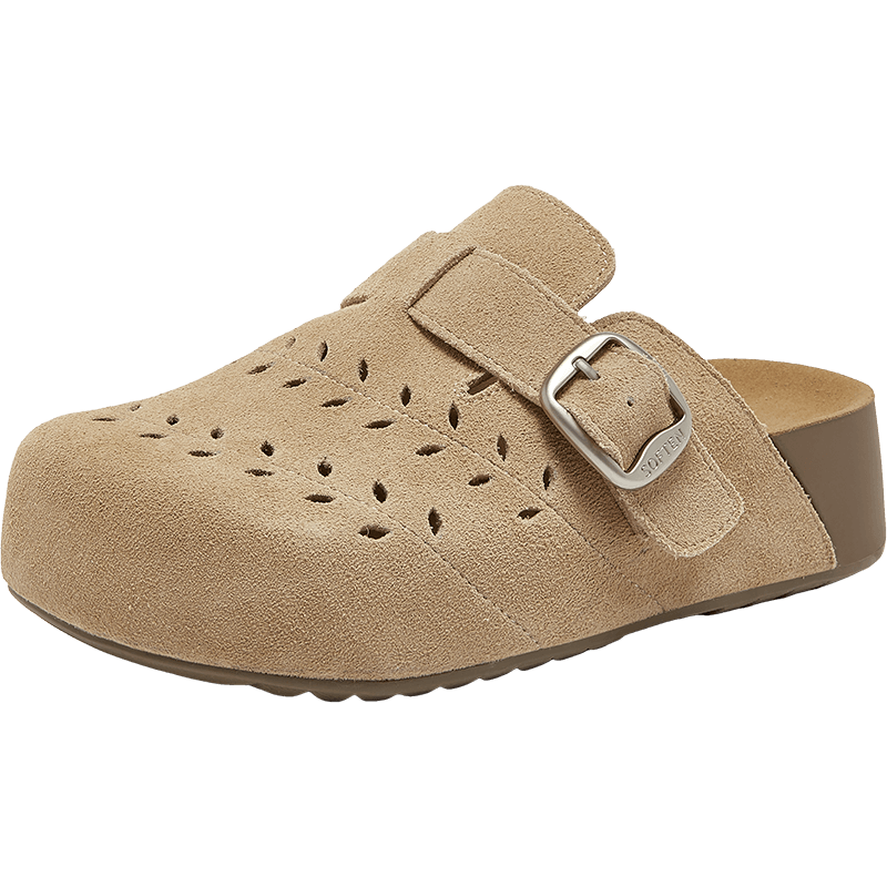 BASTO 26 Summer Birk Style Simple Fashion Retro Casual Women's Slippers D5006BH6 Apricot Size 38