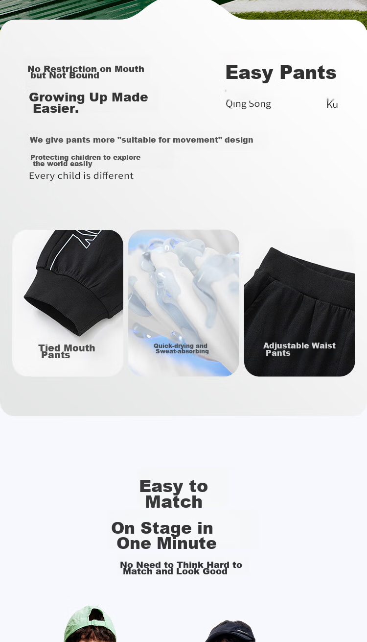 BALABALA Boys' Clothing, Children's Summer Thin Pants, Quick-Dry Sports Trousers for Older Kids, Casual Long Pants, Mosquito-Repellent Pants for Teenagers 1