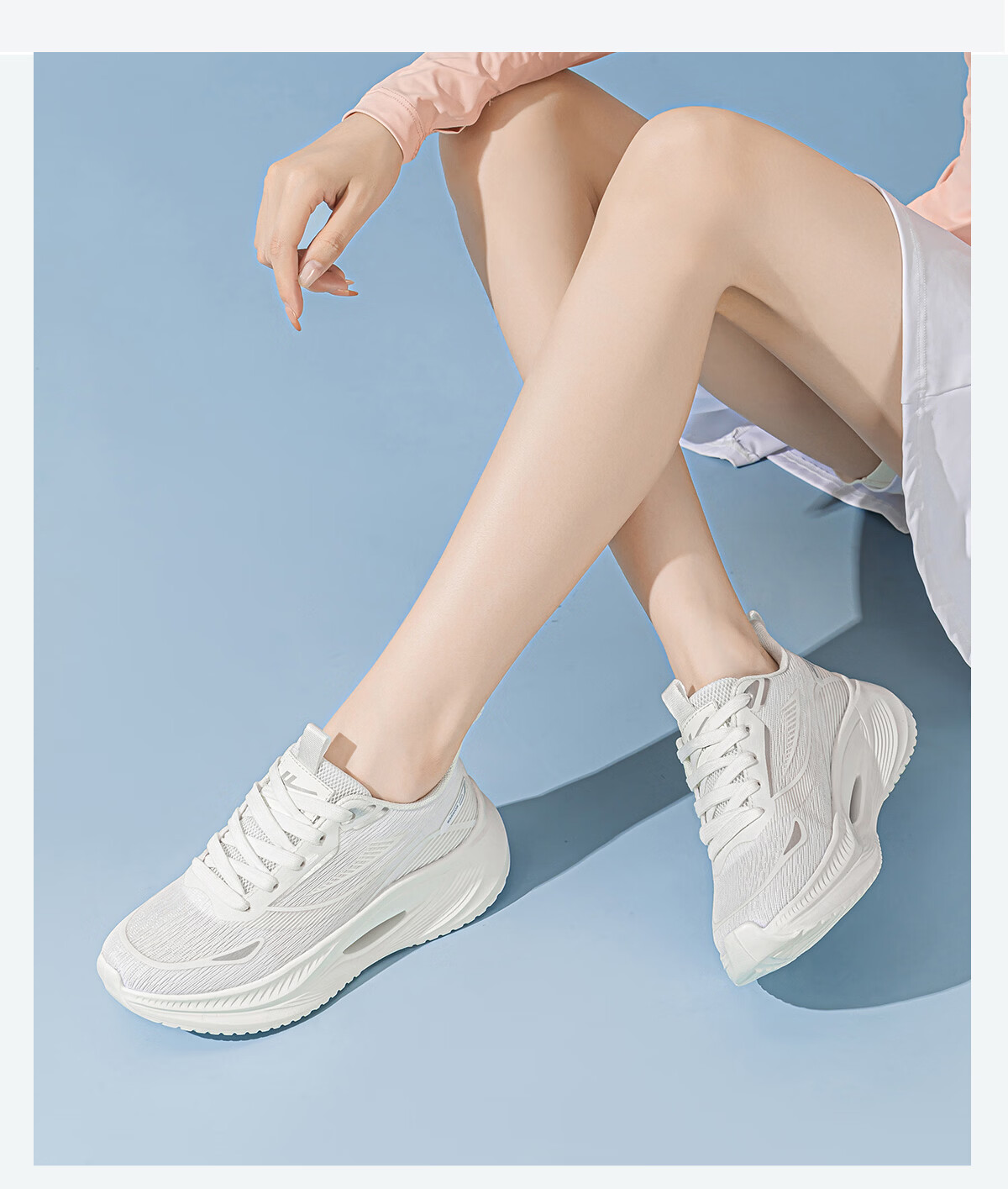 Warrior Women's Sports Shoes New Summer Thin Breathable Mesh Soft Sole Lightweight Shock Absorption Running Shoes White Pink Size 39 8