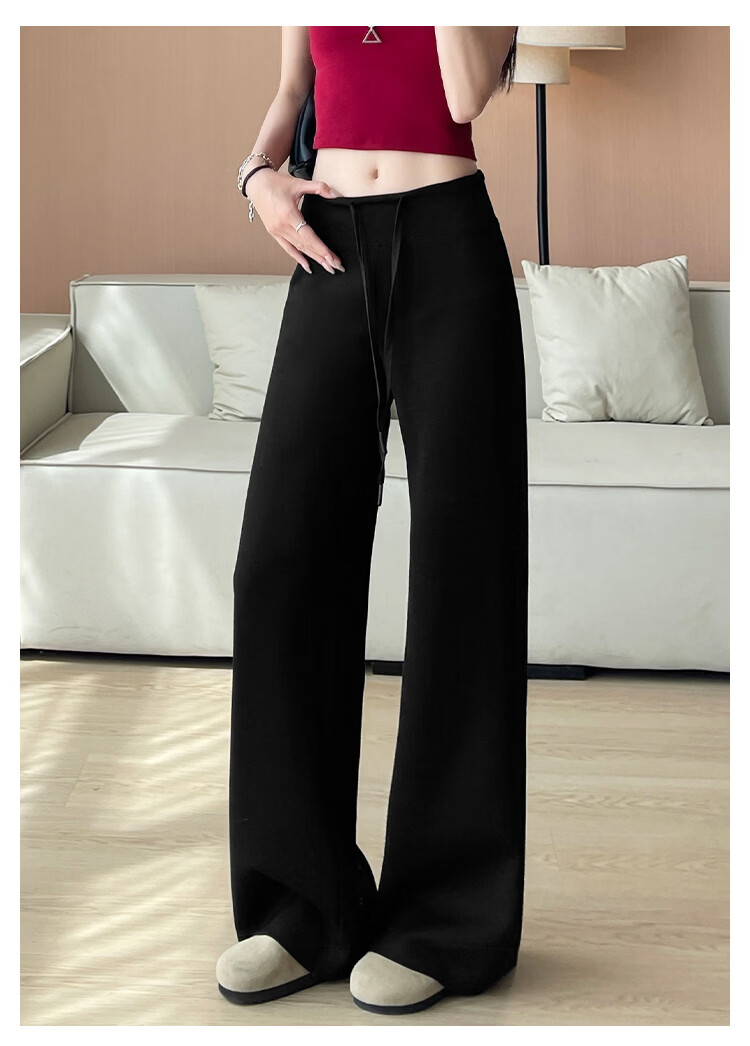 Modal Gray Women's Sweatpants 2026 Spring Summer New High Waist Slim Straight Narrow Casual Wide-Leg Joggers 13