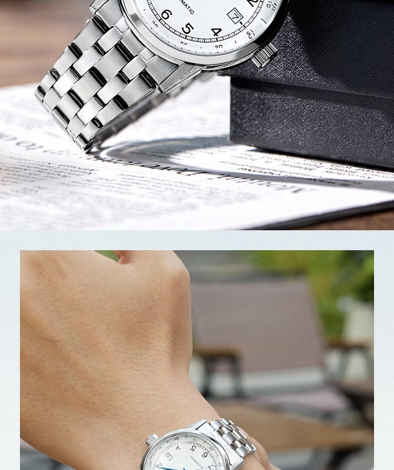 CITIZEN Unisex Watch Japanese-Korean Automatic Mechanical Date Display Steel and Leather Strap Business Father's Day Gift NJ0210-05E 25