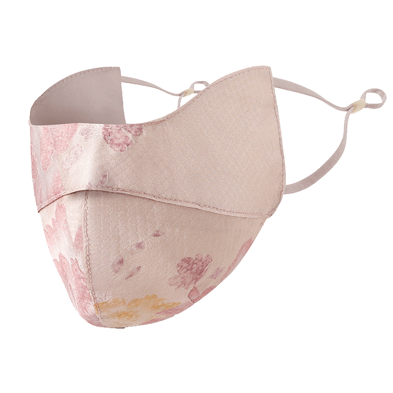 Shanghai Story Intangible Cultural Heritage Song Brocade Pattern Sunscreen Mask for Women Spring Summer UV Protection 100% Mulberry Silk Sunshade Mask Lilac Purple