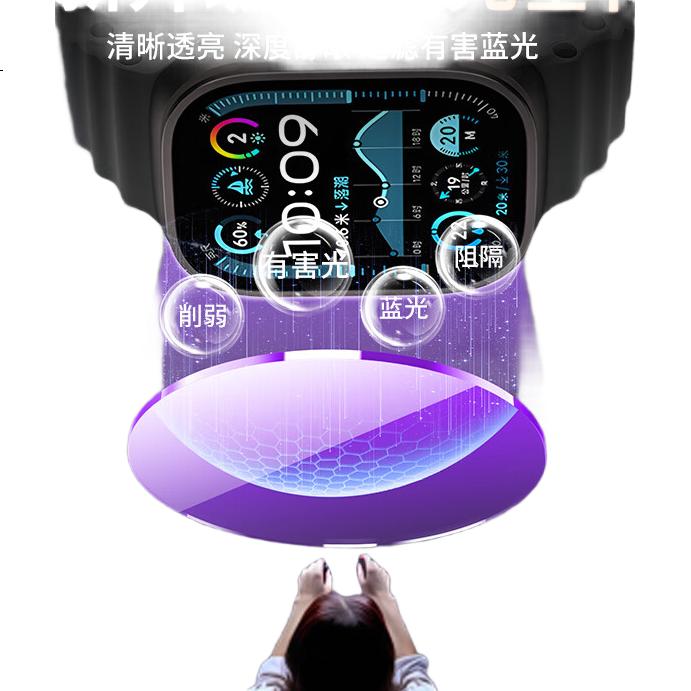 Защитная пленка Smorss для Apple Watch Ultra 3/Ultra 2/1, 2 шт., закаленное стекло, защита глаз, полное покрытие, устойчивость к царапинам и падениям