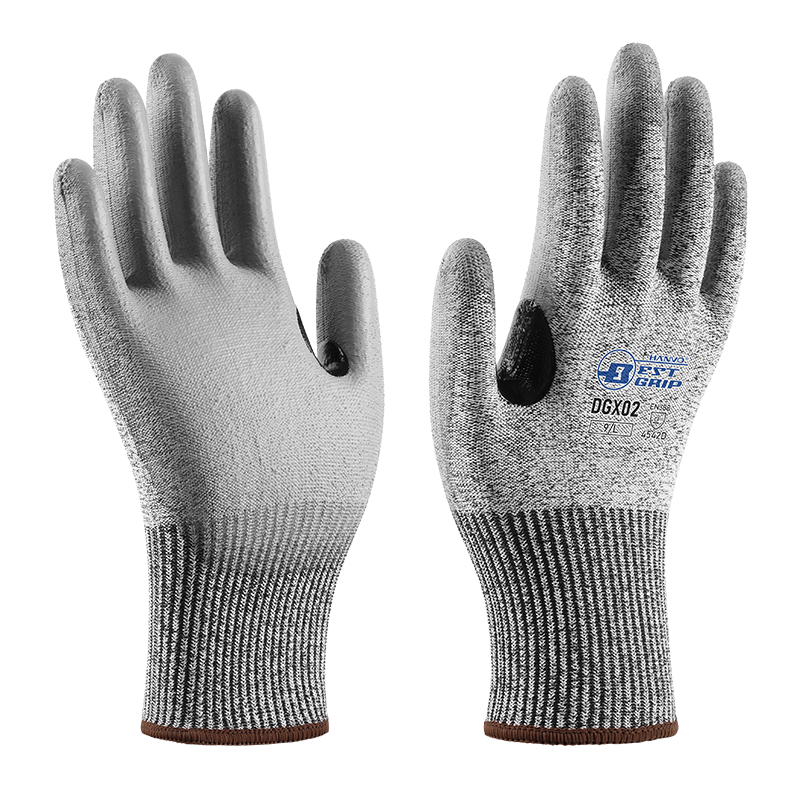 Henghui Level 5 PU Cut-Resistant Gloves, Steel Wire Anti-Cutting Anti-Puncture Non-Slip Wear-Resistant, for Woodworking Glass Fiber Plate Work Labor Protection DGX02