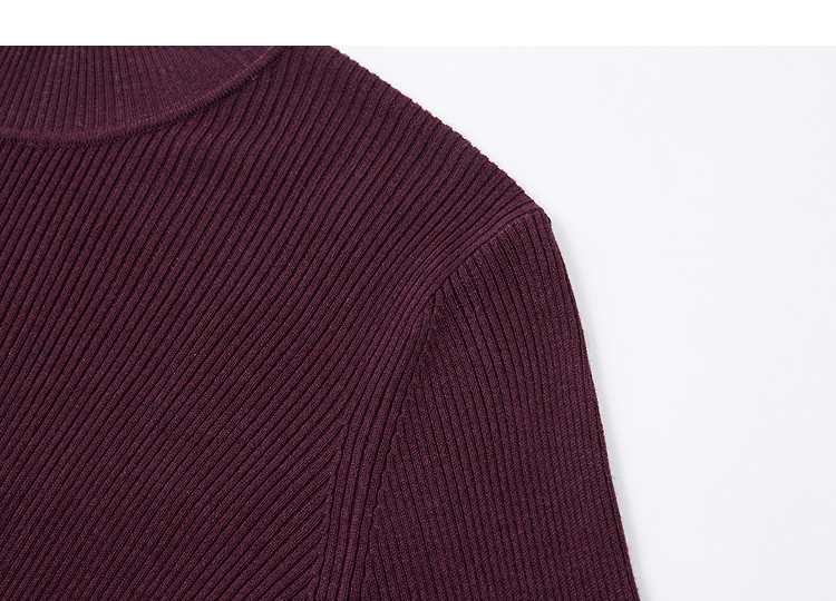 Demana Winter Half Turtleneck Lace Splice Wool Blend Ribbed Jacquard Slim Fit Knit Sweater Top 16