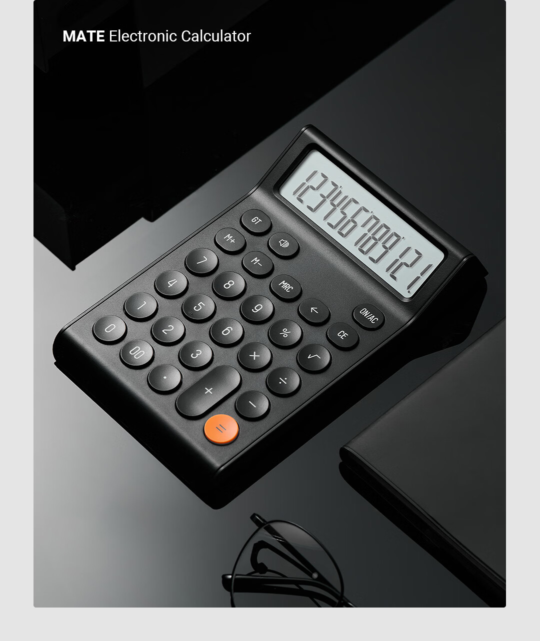 KACO Large Screen Voice Calculator Financial/Office Oral Calculation 12-Digit Display Real Voice Calculator Office Stationery Melore Black 9