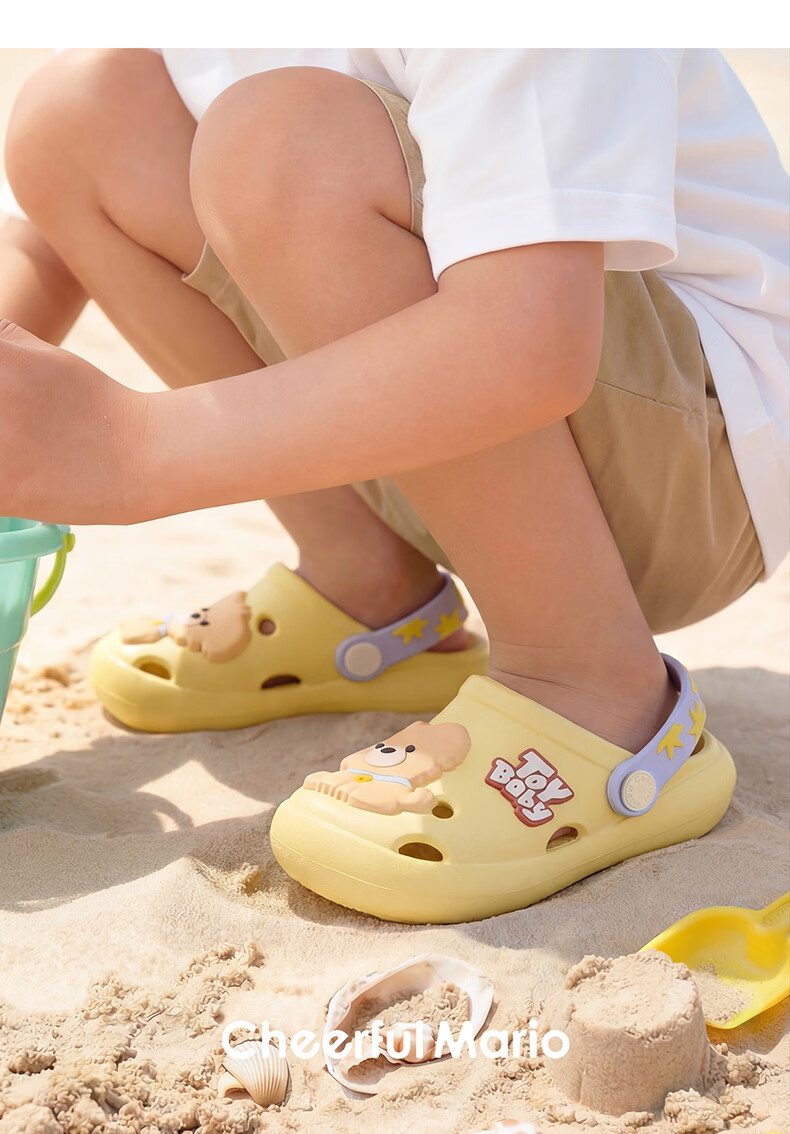 Cheerful Mario Girls Baby Clog Shoes Children's Princess Sandals Summer Soft Sole Breathable 1-3 Years Toddler Boys Cool Slippers 30