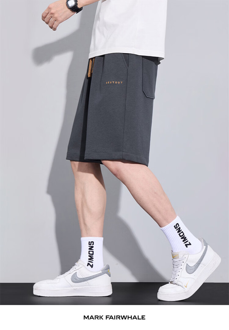 MARK FAIRWHALE Men's Summer Casual Loose Fit Five-Point Thin Straight-Leg Sports Travel Shorts 6