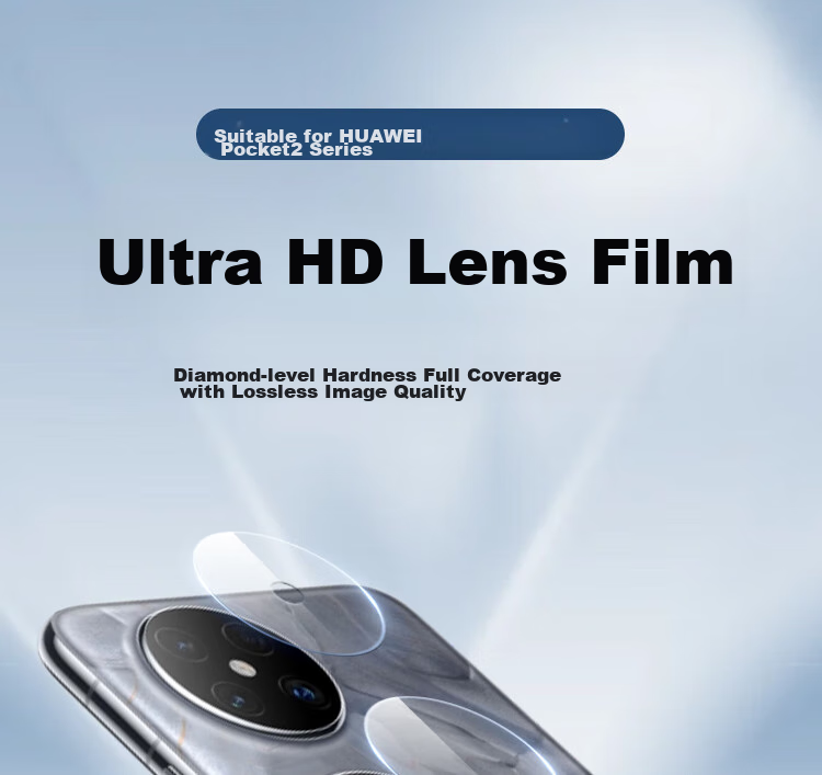 ESCASE Camera Lens Protector Premium Edition for Huawei Pocket 2, Full Coverage High Definition Glass Anti-Scratch Wear-Resistant Protective Ring Rear Film [Two Sets] 1