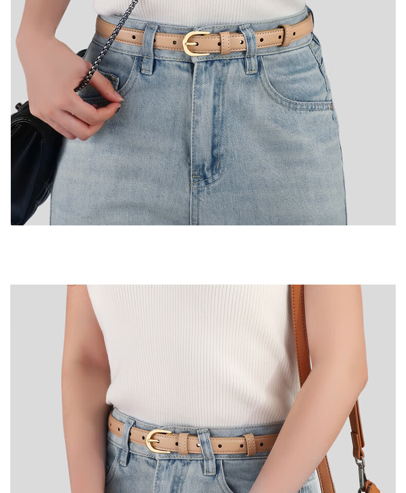 Viney Women's Genuine Leather Slim Waist Belt Decorative Skirt Belt Pin Buckle Luxury Casual Jeans Belt Birthday Gift 14