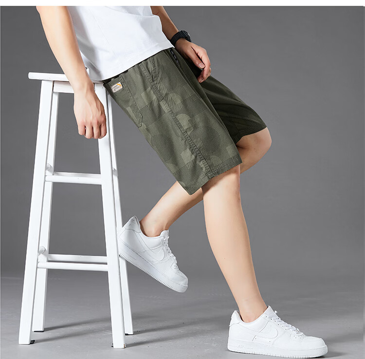 RED DRAGONFLY Men's Shorts, Fashionable And Simple, Pure Cotton, Solid Color, Comfortable, Breathable, Loose-Fitting, Versatile, Knee-Length Sports Shorts for Me 39
