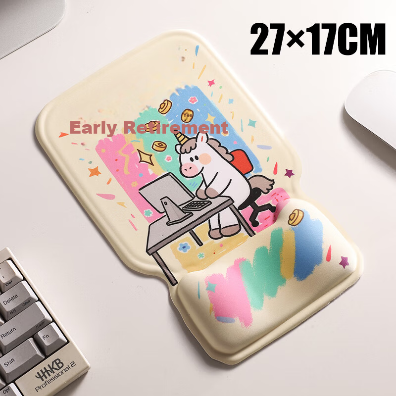 KPTE Niuma Ergonomic Wrist Support Mouse Pad Gradient Silicone Non-Slip Wrist Rest Mouse Mat for Women Early Retirement