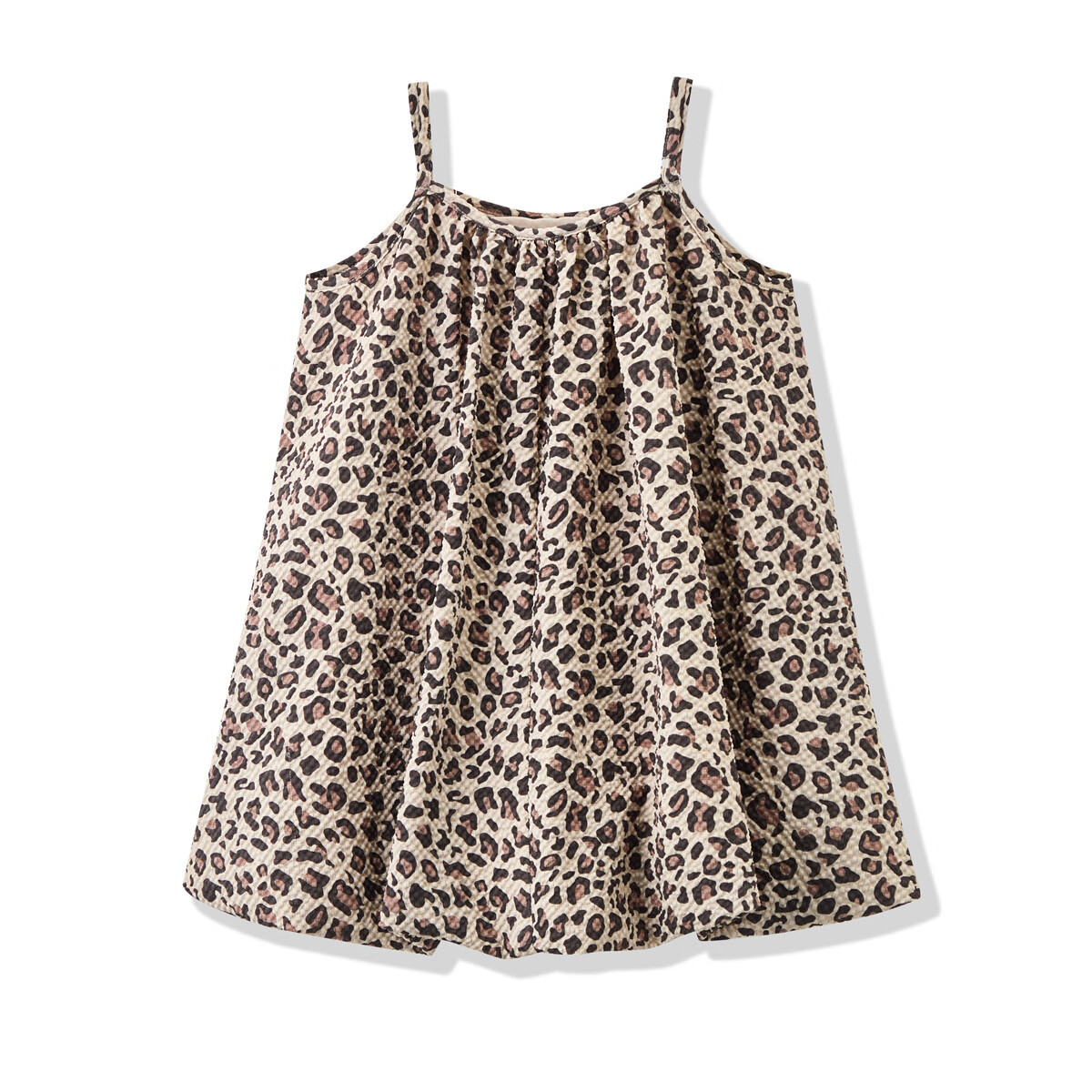 ASK JUNIOR Kids Summer Leopard Print Sleeveless Bubble Dress for Girls 8