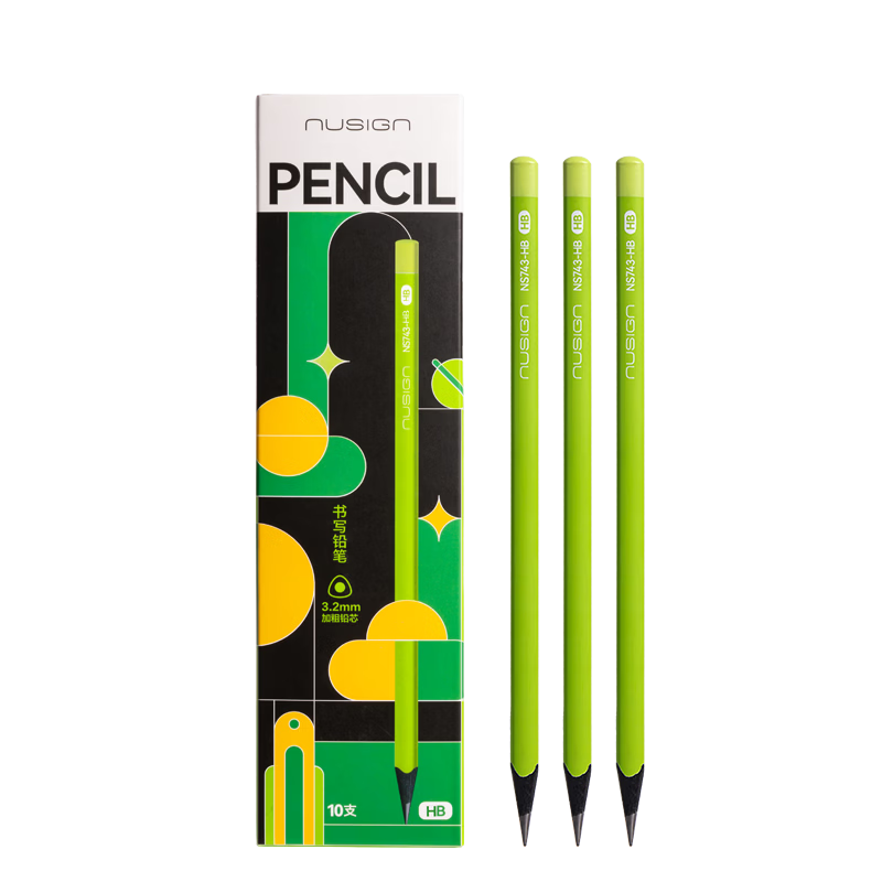Deli [Best-Selling Product] Triangular Pencils, 10 HB Pencils, Natural Wood, for Students' Exams And Sketching, NS743-HB School Season Elementary Student Pencils