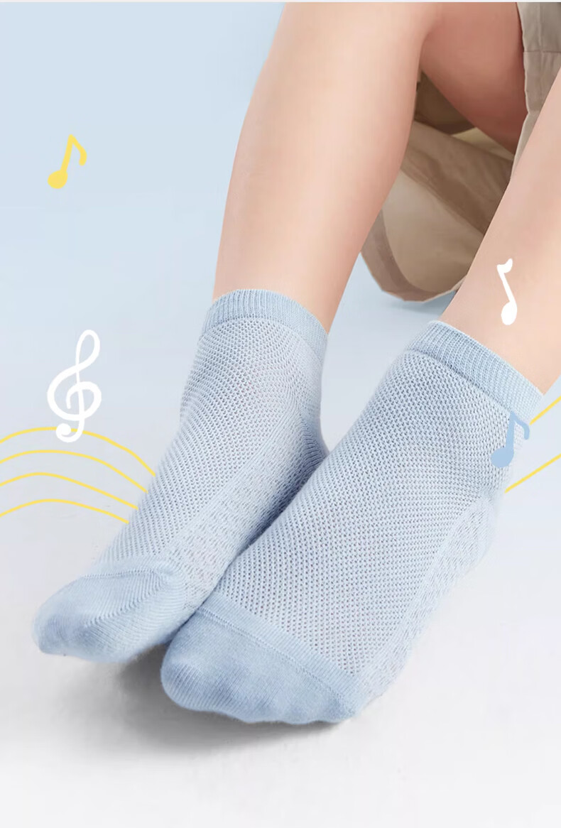 Bejirog Kids Summer Thin Mesh Socks 100% Cotton Breathable Antibacterial Odor-Resistant Mid-Calf Socks for Boys and Girls 16