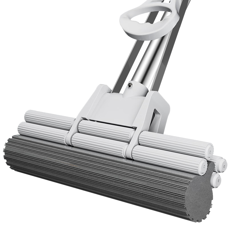Baijiahaoshi Sponge Mop, 27cm with Two Heads, Household All-In No-Hand Washing, 2026 Roller Squeezing Water, Extendable Absorbent Handle