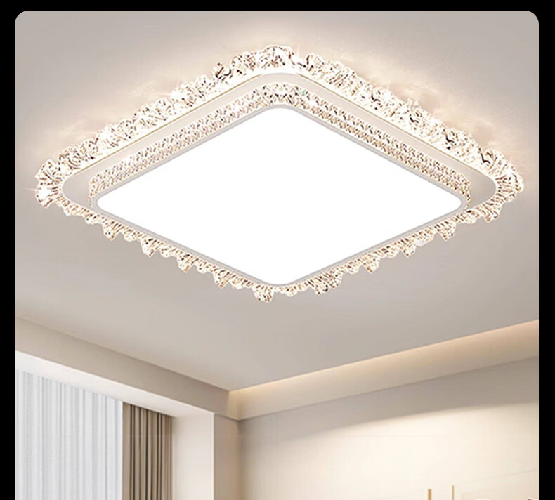 AUX American Pure Eye Protection AI Voice Smart Living Room Ceiling Light LED Main Light Luxury Crystal Modern Minimalist 37